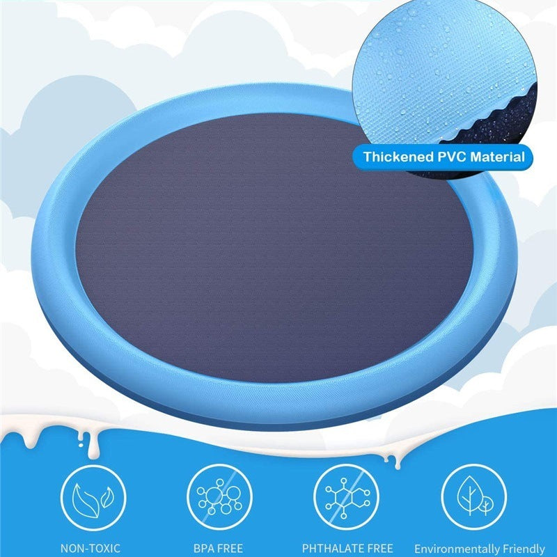 Non-Slip Splash Pad Dog Pool – Outdoor Summer Water Fun Mat