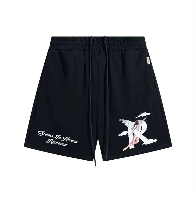 Represent "Storms In Heaven" Graphic Heavyweight Shorts - Black