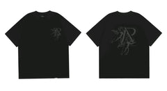 Represent Tonal Angel & "R" Monogram Graphic T-Shirt - Black