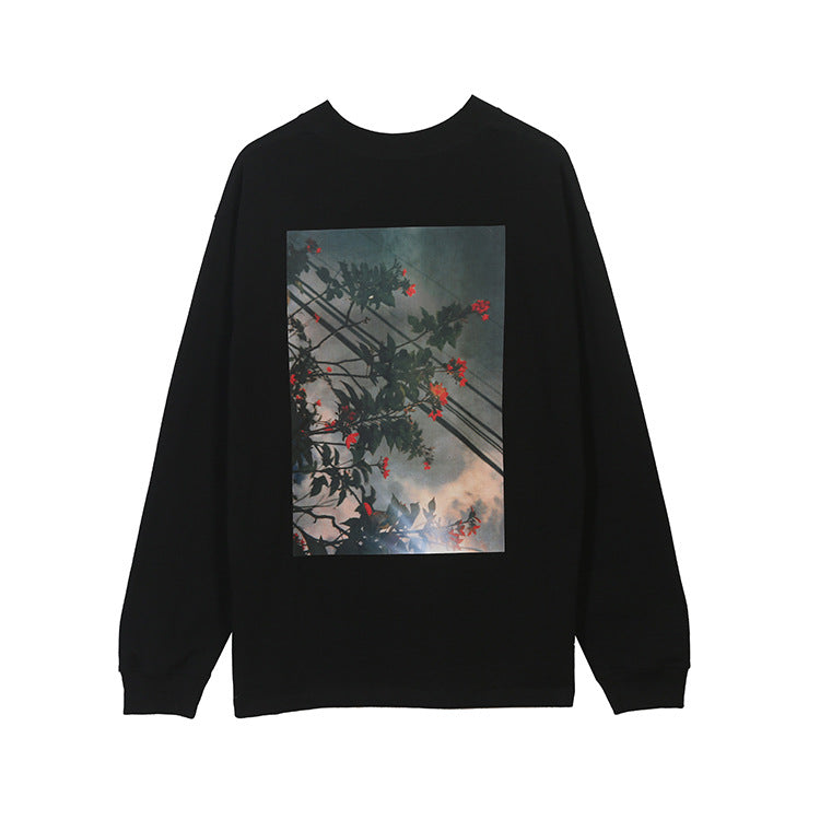 Fog Fear of God Essentials T Shirt Double Line Floral Long Sleeve High Street Loose Couple Bottoming Shirt Men