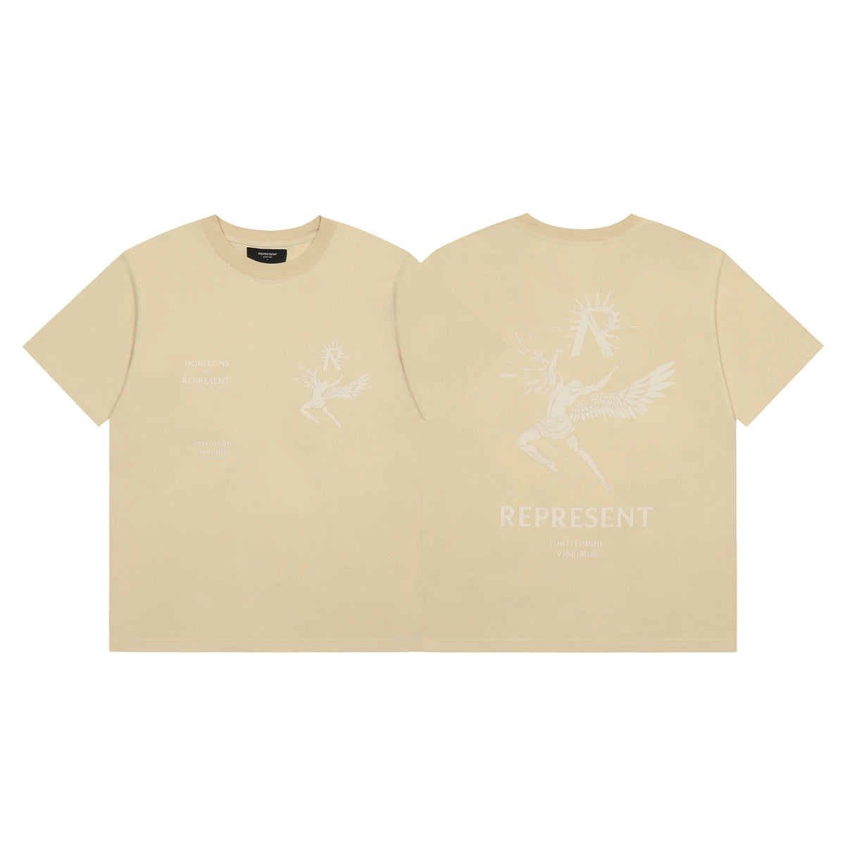 Represent Fallen Angel & Sun Graphic T-Shirt - Sand