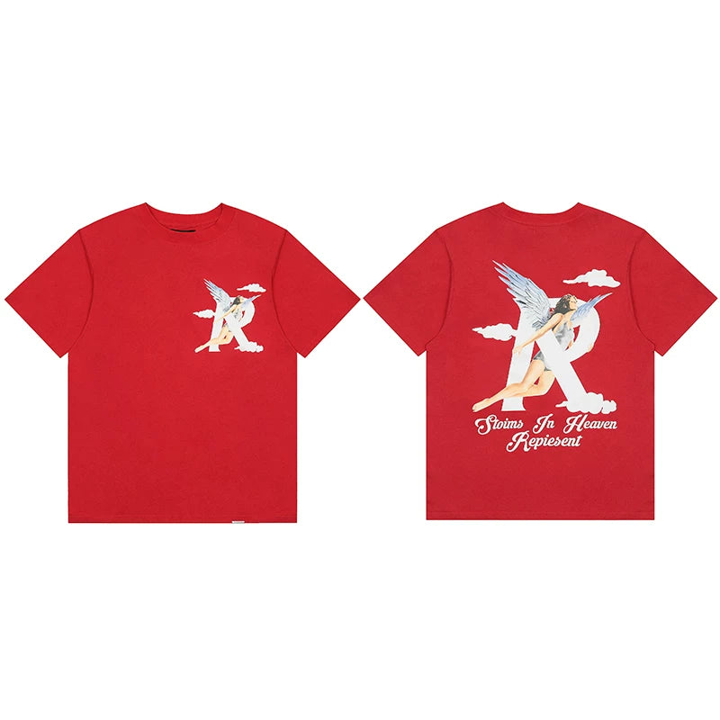 Represent "Storms In Heaven" Angel "R" Graphic T-Shirt - Red