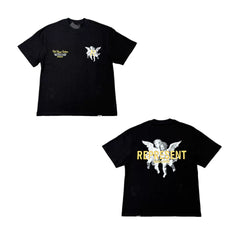 Represent Twin Cherubs & Yellow Logo Graphic T-Shirt - Black