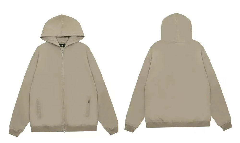 Represent Solid Heavyweight Zip-Up Hoodie - Sand/Khaki
