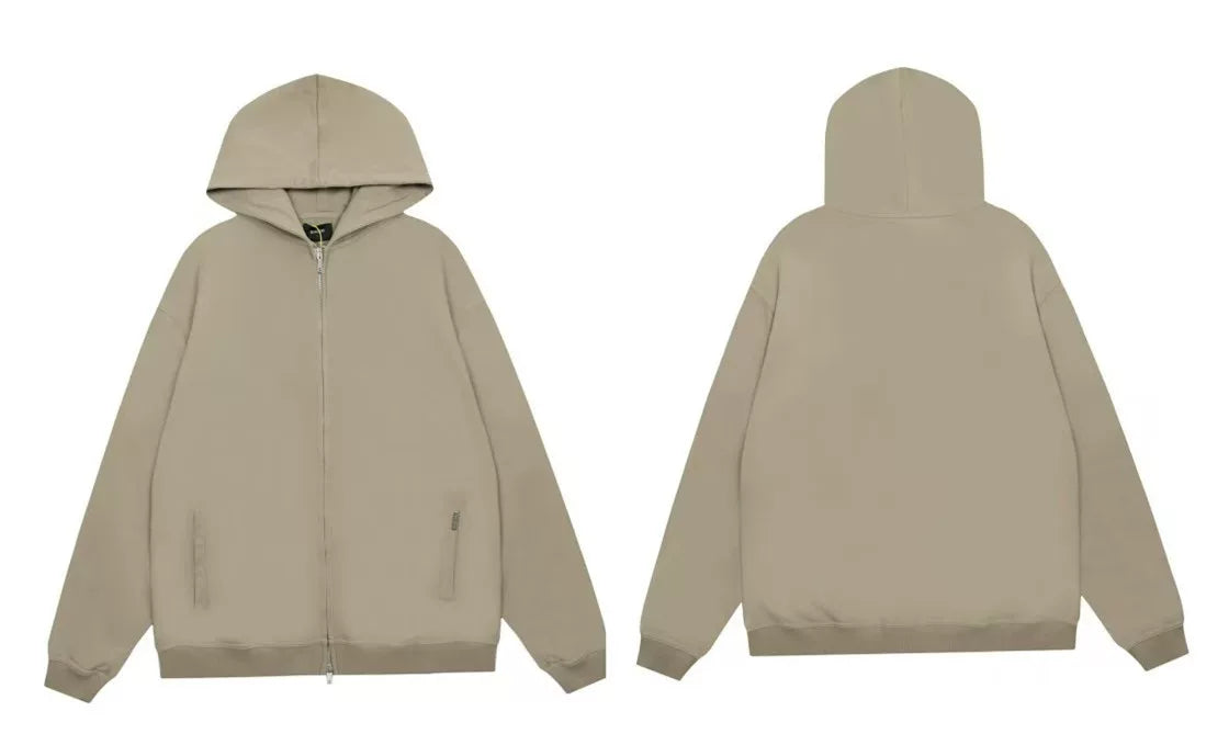 Represent Solid Heavyweight Zip-Up Hoodie - Sand/Khaki