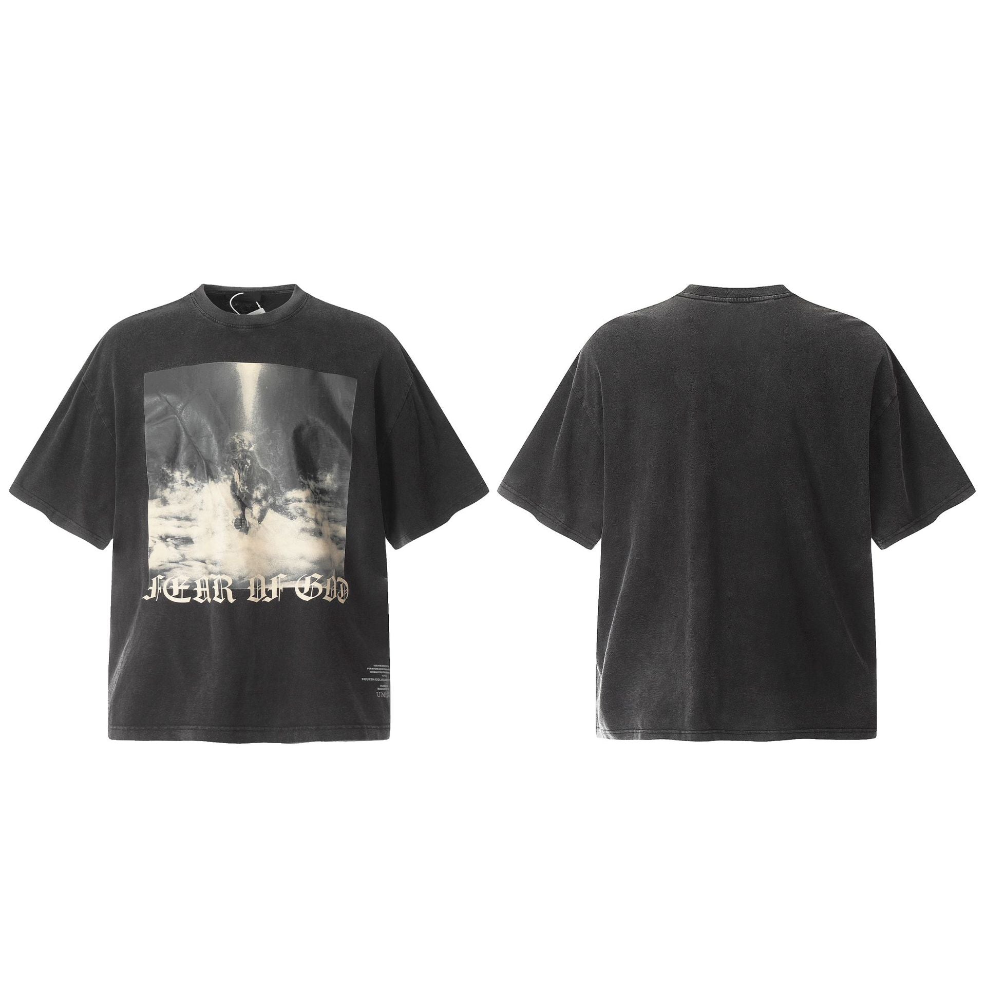 Fog Essentials T Shirts Spring and Summer FOG Washing Water Old Series Short Sleeves