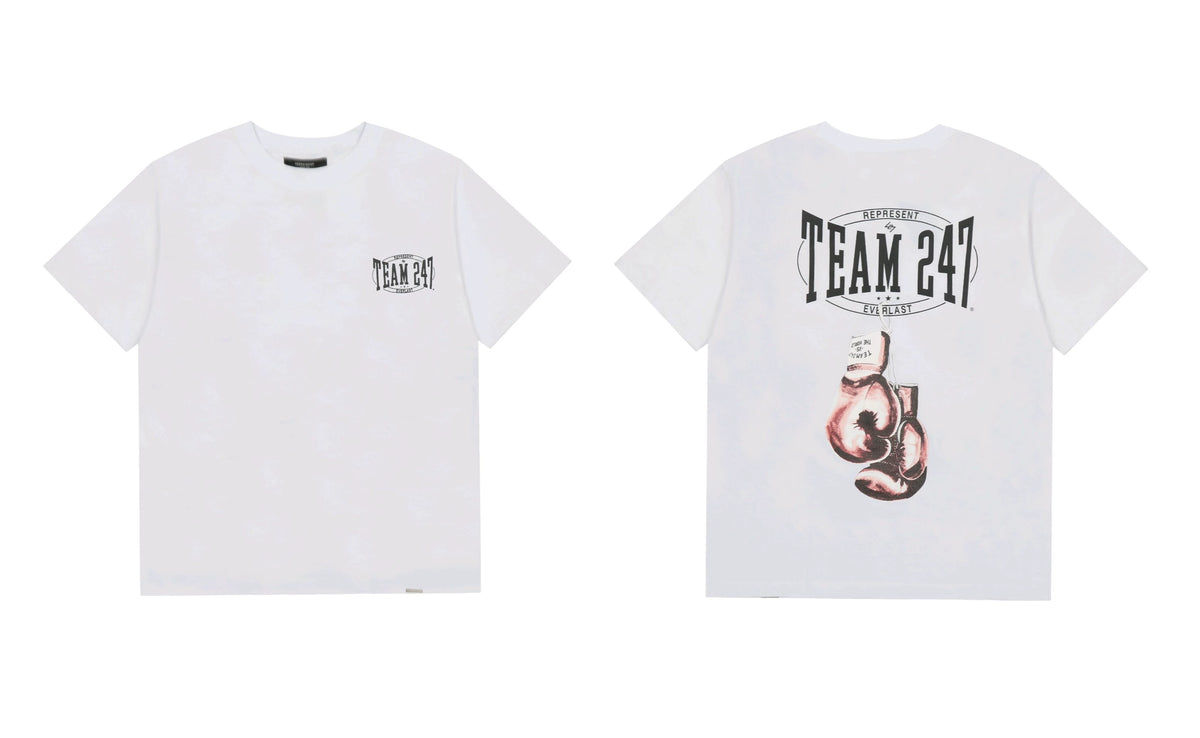 Represent "Team 247" Boxing Gloves Graphic T-Shirt - White