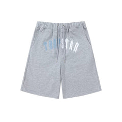 Trapstar Arch Logo Gothic Sweat Shorts - Grey/Ice Blue