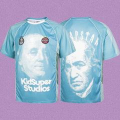 Trapstar x KidSuper Studios Franklin Graphic Jersey - Sky Blue