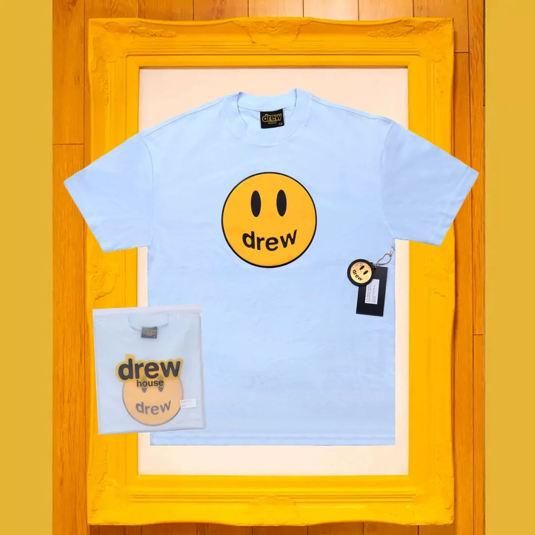 Drew House Smiley Face Short Sleeve T‑Shirt, Light Blue