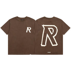 Represent Distressed "R" Monogram Graphic T-Shirt - Dark Brown