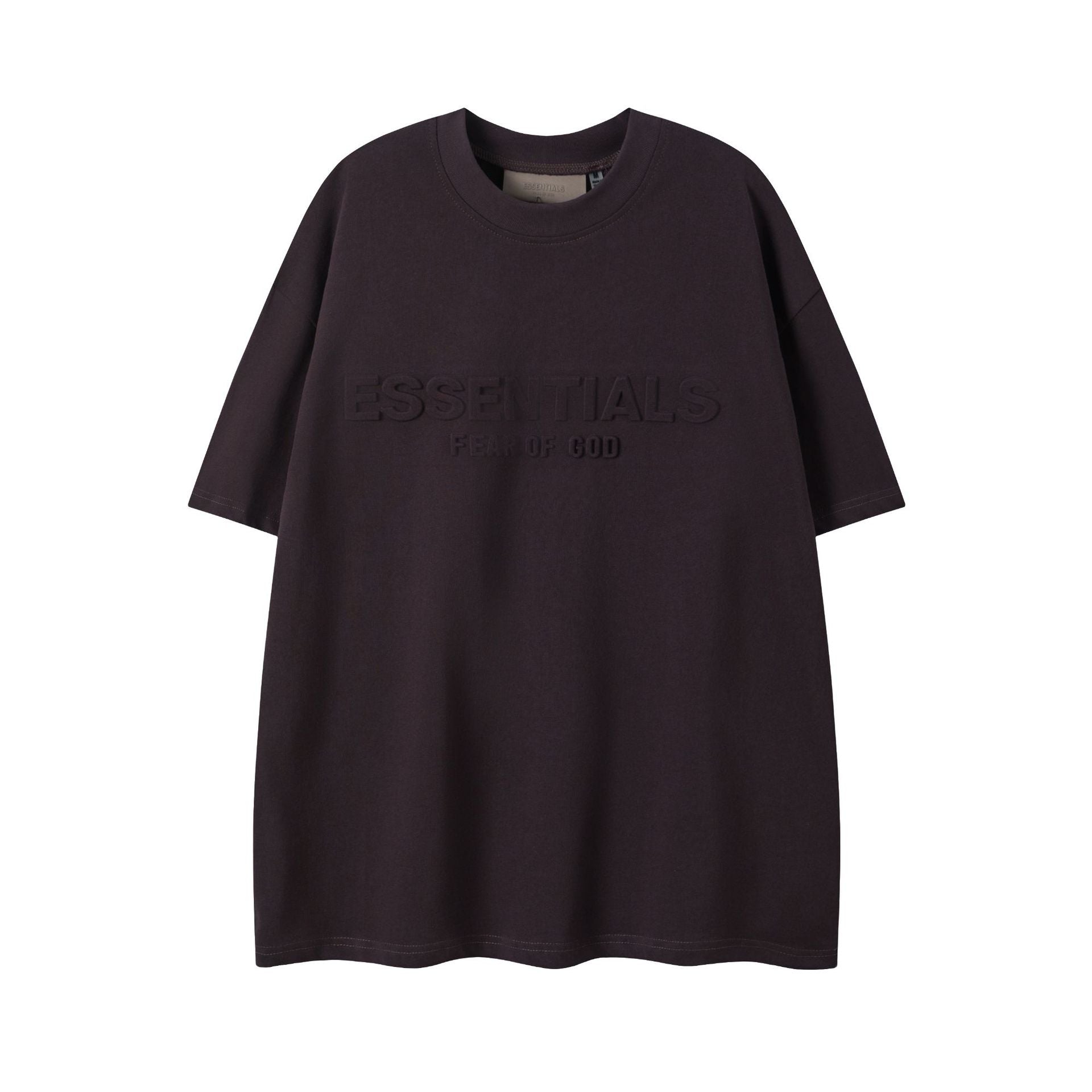 Fog Essentials T Shirts Spring/Summer FOG Duplex Embossed Letter Crew Neck Short Sleeves