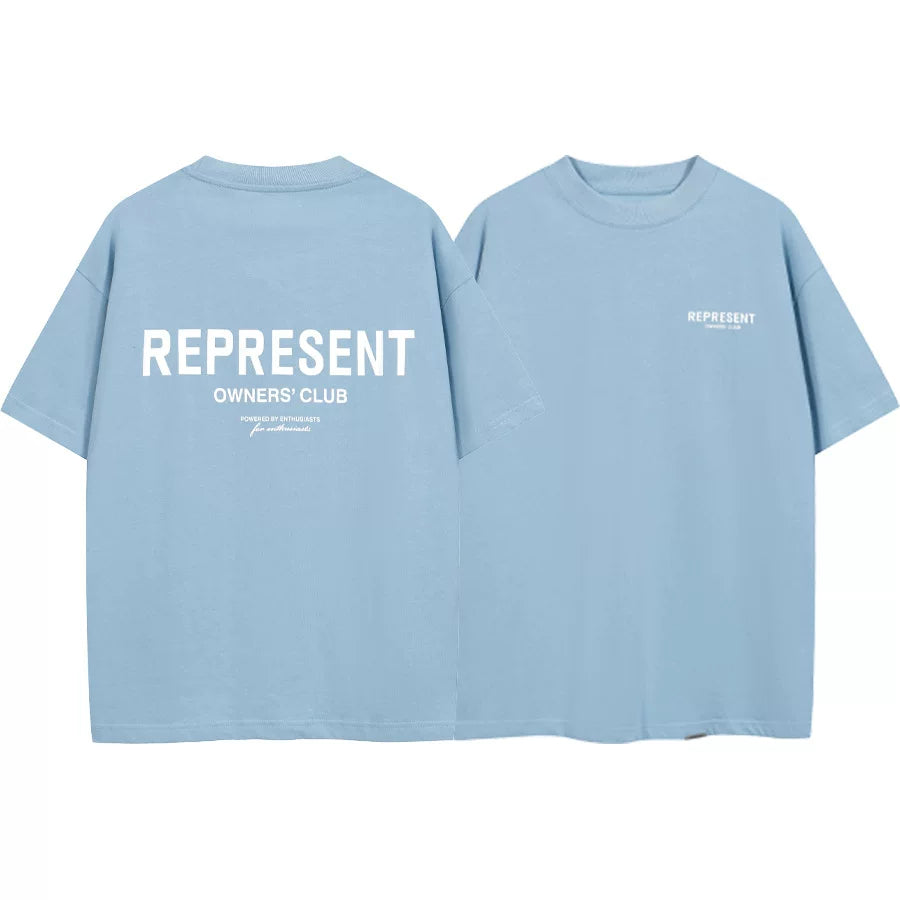 Represent Owners' Club Graphic T-Shirt - Light Blue/White