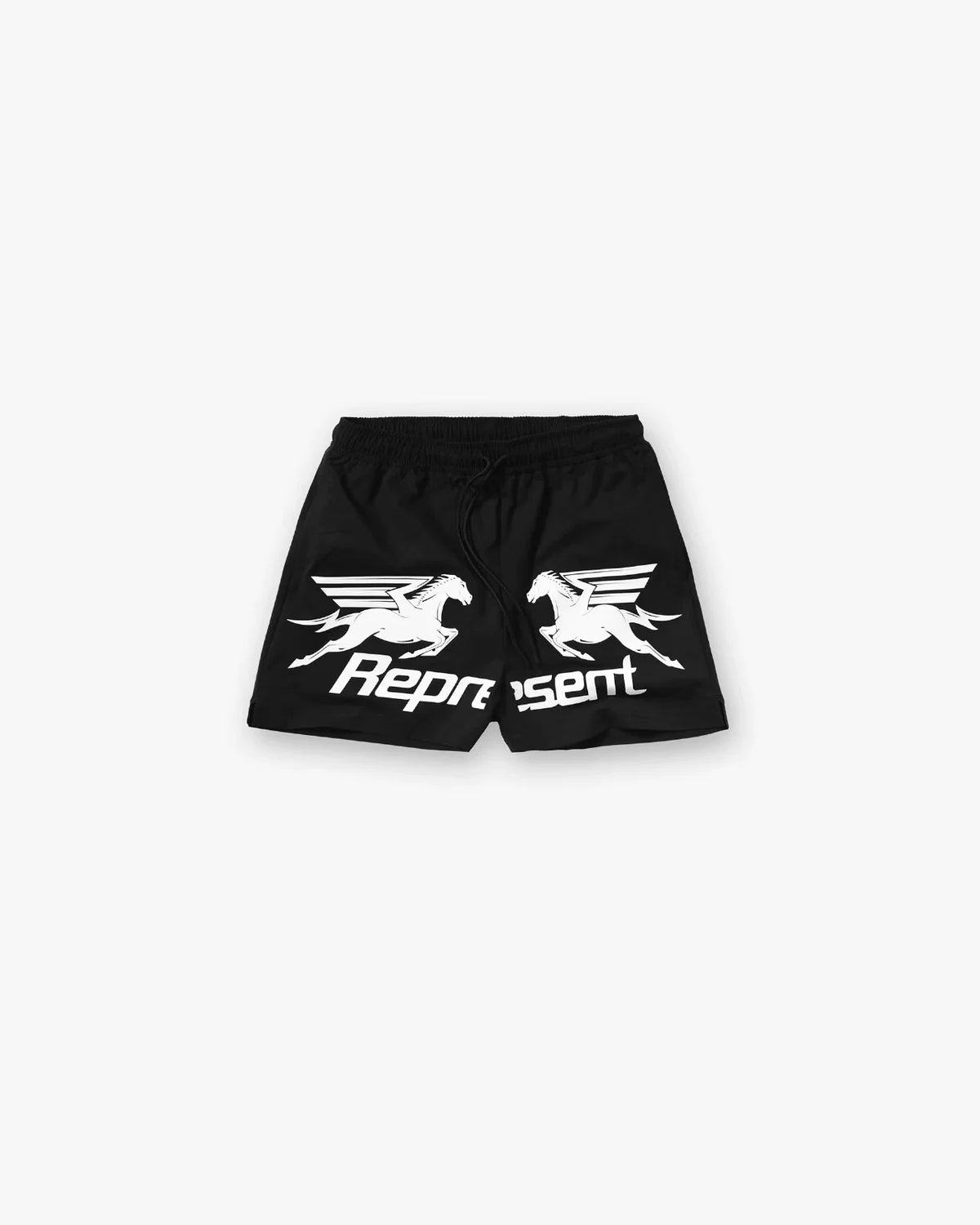 Represent Pegasus Graphic Nylon Shorts - Black