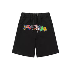 Trapstar Multi-Color Graffiti Logo Sweat Shorts - Black