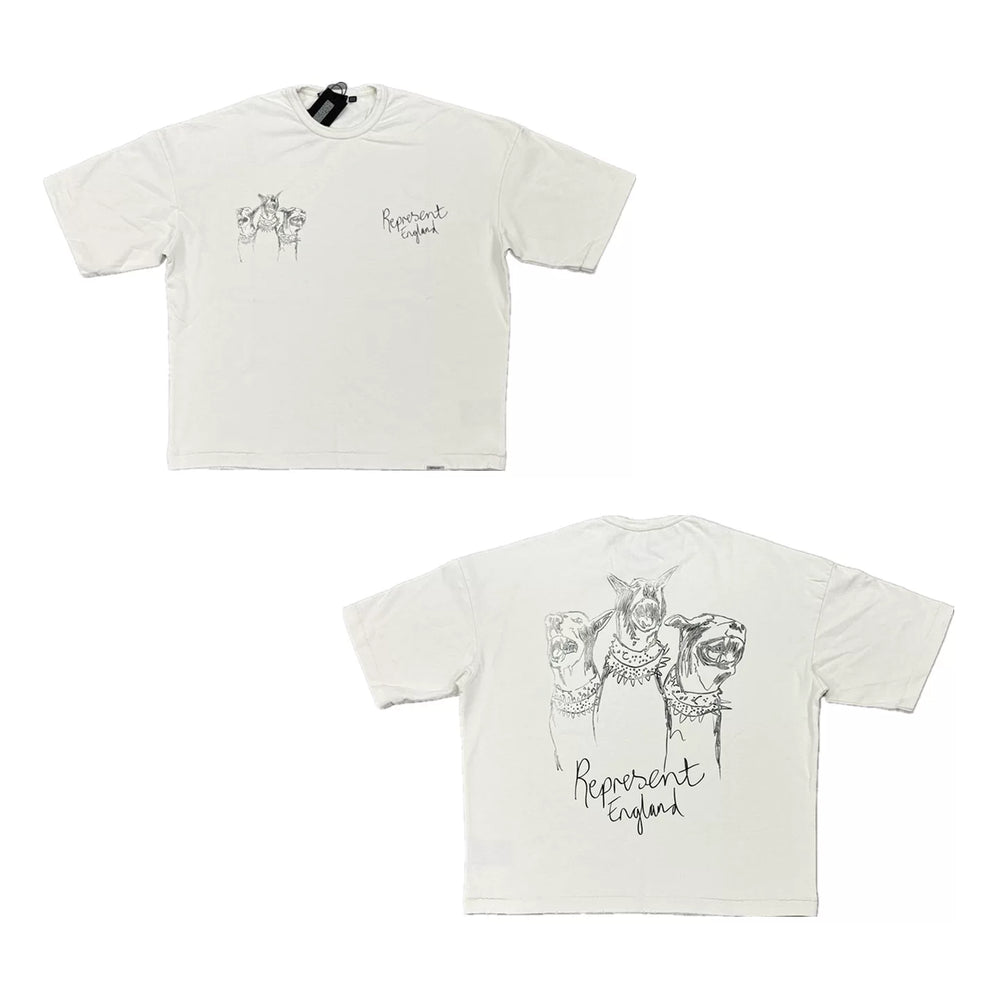 Represent Doberman & "Represent England" Graphic T-Shirt - White