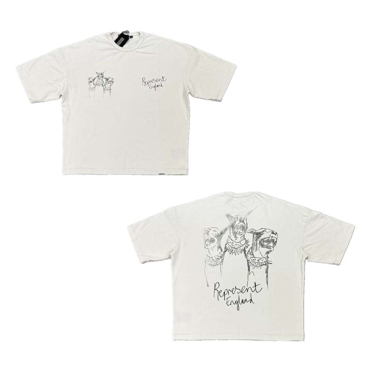 Represent Doberman & "Represent England" Graphic T-Shirt - White