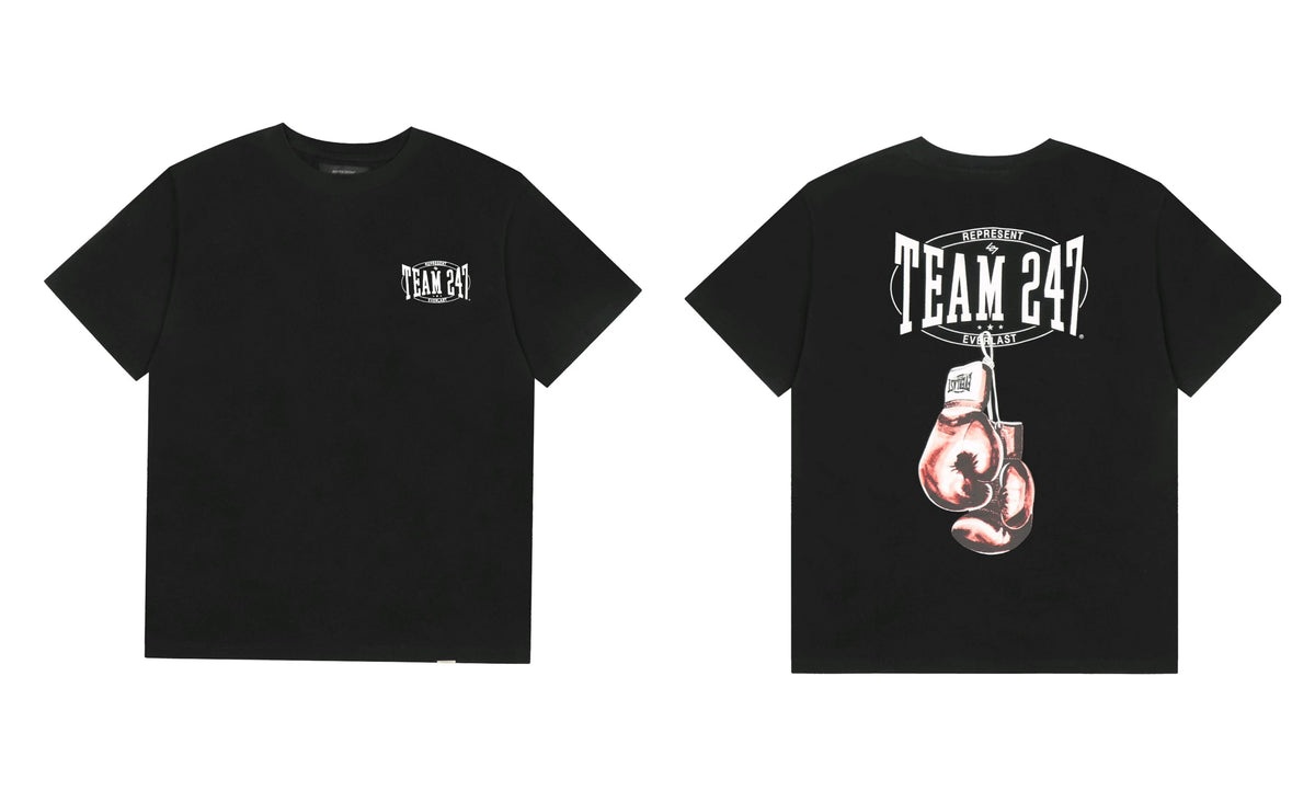 Represent "Team 247" Boxing Gloves Graphic T-Shirt - Black