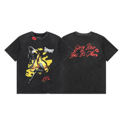 Represent "Every Rose Has Its Thorn" Graphic T-Shirt - Black