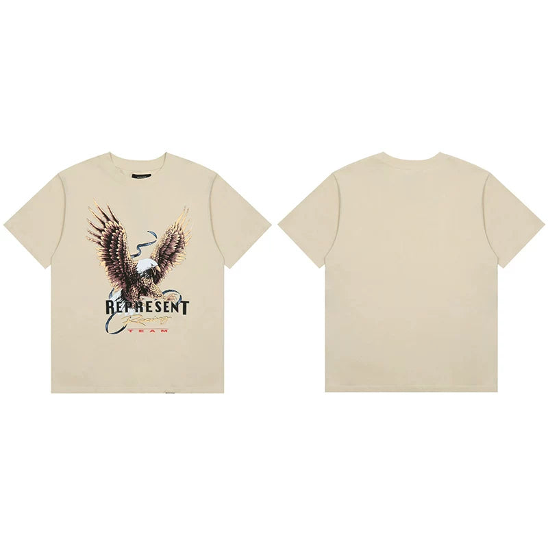 Represent "Racing" Eagle Graphic T-Shirt - Off-White