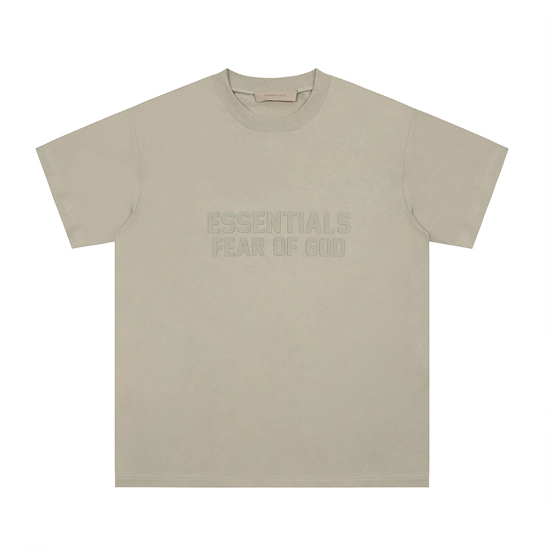 Fog Essentials T Shirts Spring Summer FOG Season 8 Flocking Letter Crew Neck Short Sleeves