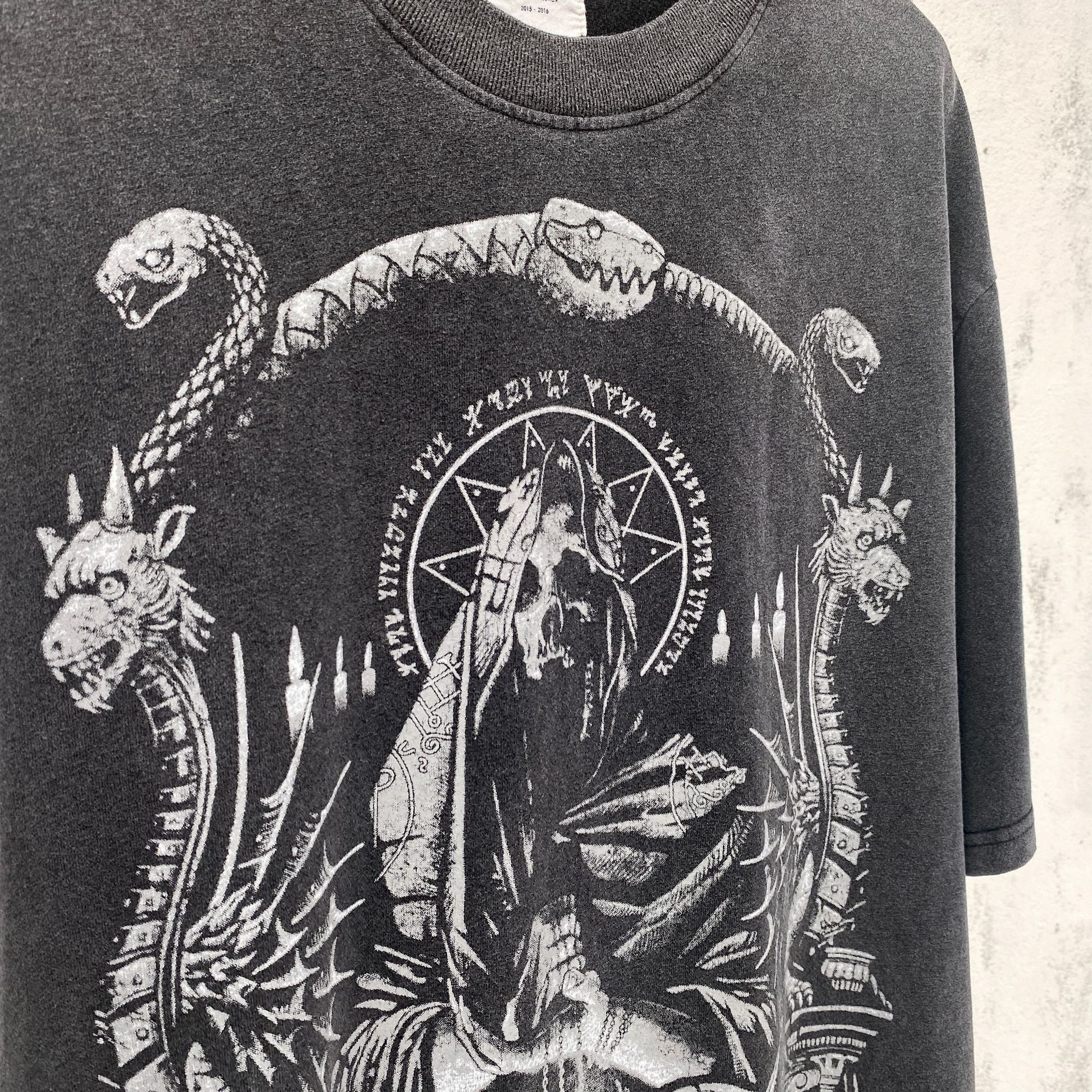 Fog Essentials T Shirts Spring and Summer FOG Joint Series Washing Water Old Crew Neck Short Sleeves