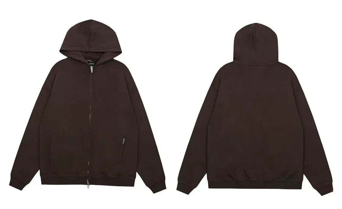 Represent Solid Heavyweight Zip-Up Hoodie - Espresso Brown