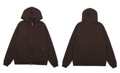 Represent Solid Heavyweight Zip-Up Hoodie - Espresso Brown