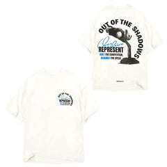 Represent "Out Of The Shadows" Machinery & Blue Logo T-Shirt - Off-White