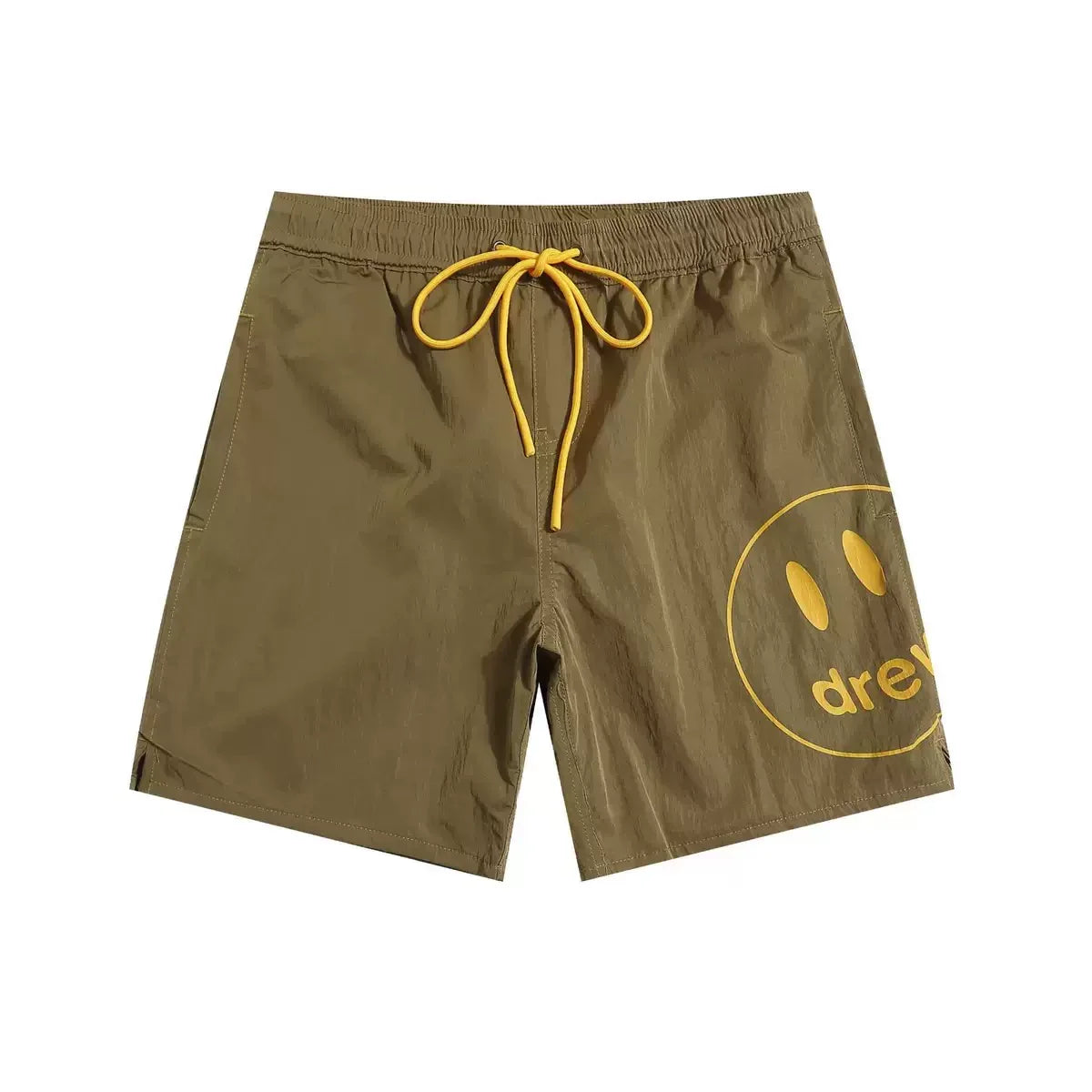 Drew House Smiley Face Swim Shorts, Olive