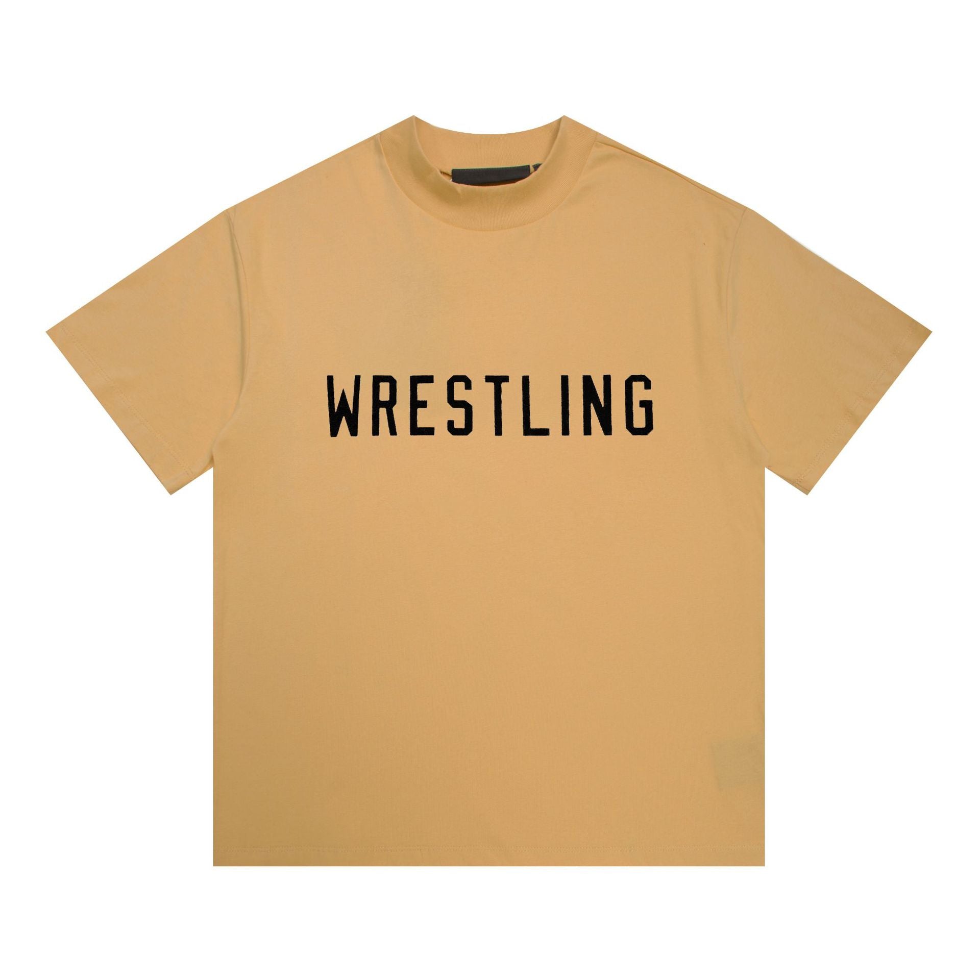 Fog Essentials T Shirts Autumn and Winter FOG Double Line Flocking Letter Crew Neck Short Sleeves