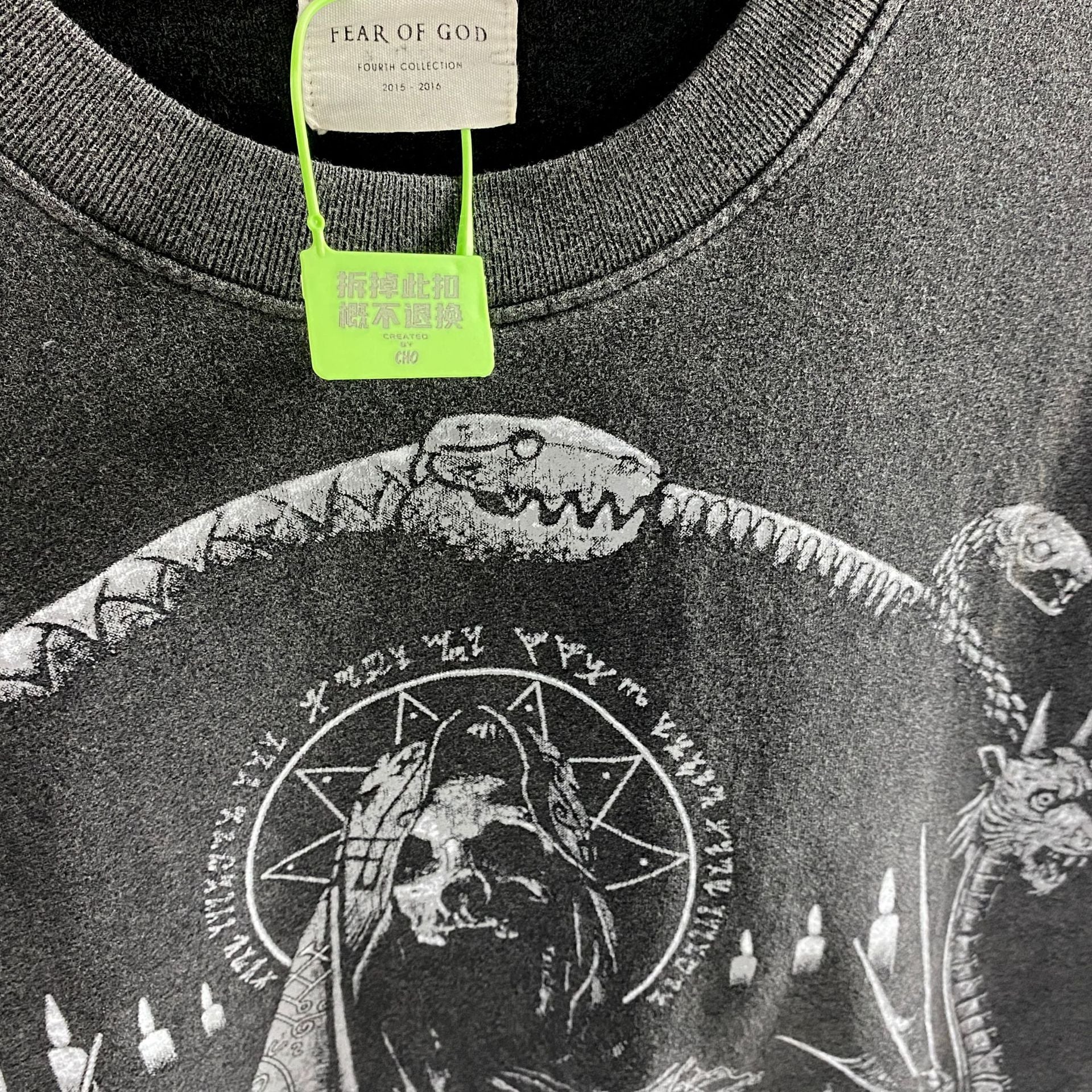 Fog Essentials T Shirts Spring and Summer FOG Joint Series Washing Water Old Crew Neck Short Sleeves
