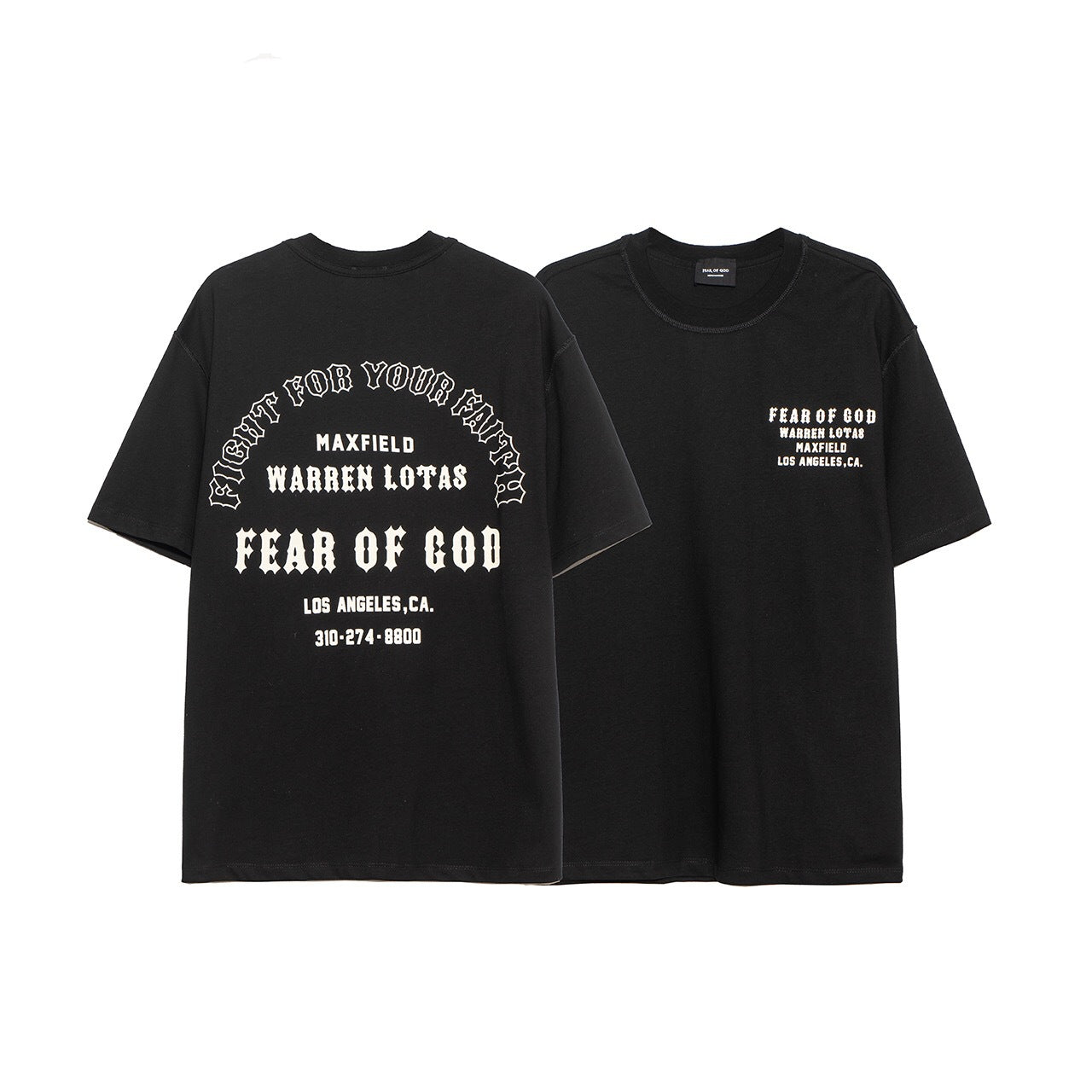Fog Essentials T Shirts Spring/Summer FOG Sanskrit Alphabet Pattern Crew Neck Short Sleeves