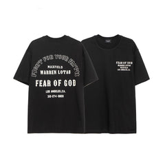 Fog Essentials T Shirts Spring/Summer FOG Sanskrit Alphabet Pattern Crew Neck Short Sleeves