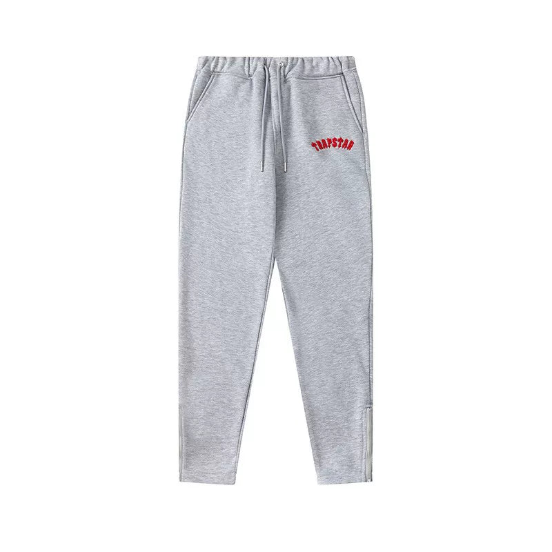 Trapstar Style Autumn/Winter Hip-Print Sweatpants - Heather Grey/Red