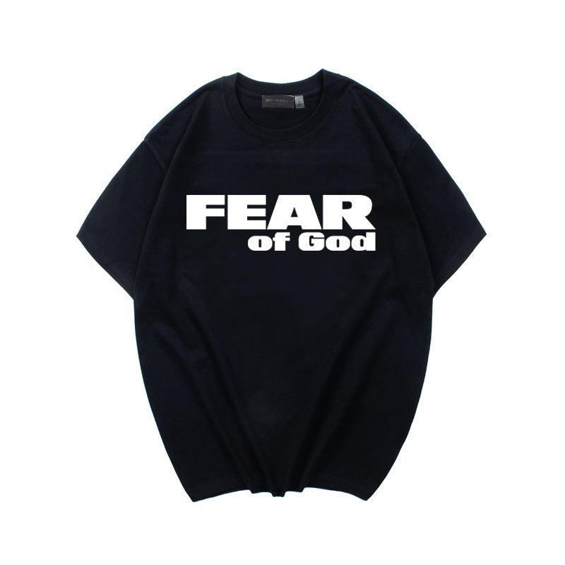 Fog Essentials T Shirts Spring/Summer FOG Letter Print Crew Neck Short Sleeves