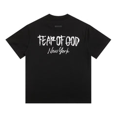Fog Essentials T Shirts Letter Pattern Crew Neck Short Sleeves