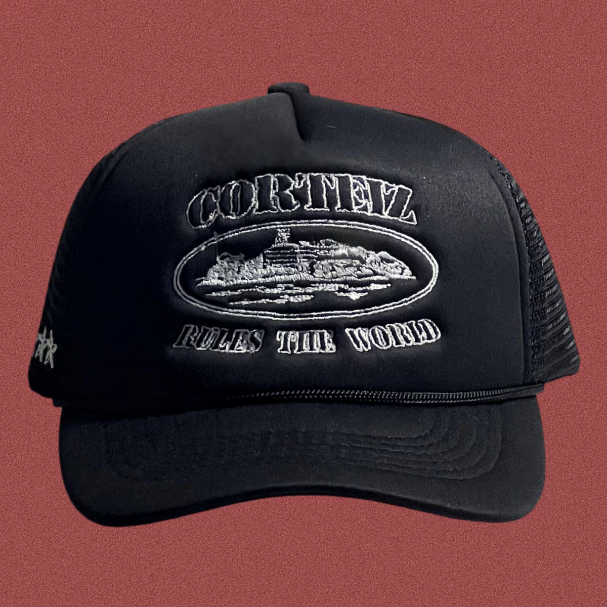 Cortiez Classic Oval Ship Logo Trucker Hat - Black
