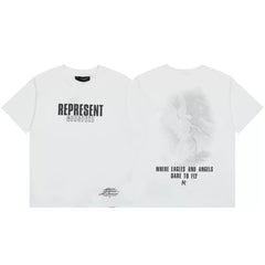 Represent "Where Eagles And Angels" Graphic T-Shirt - White