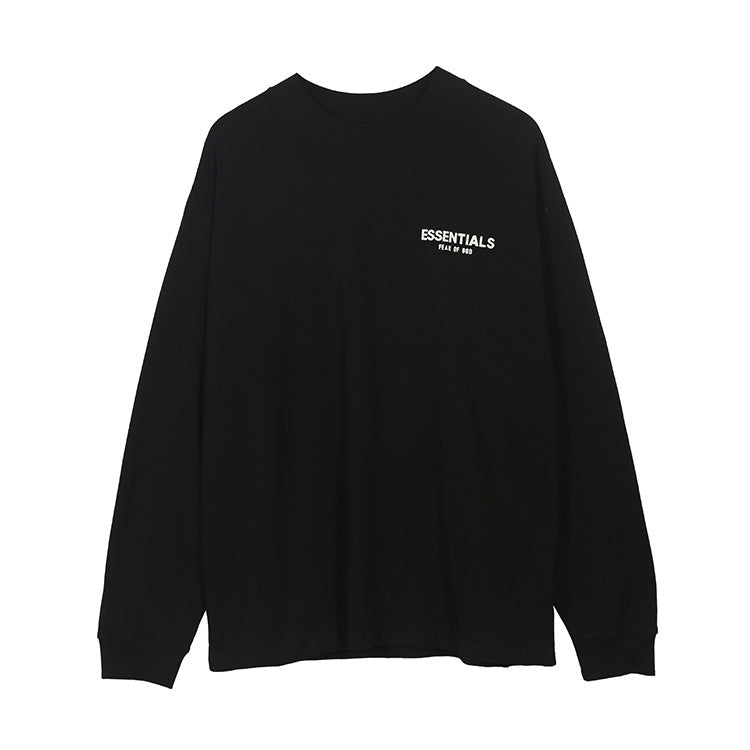 Fog Fear of God Essentials T Shirt Double Line Floral Long Sleeve High Street Loose Couple Bottoming Shirt Men