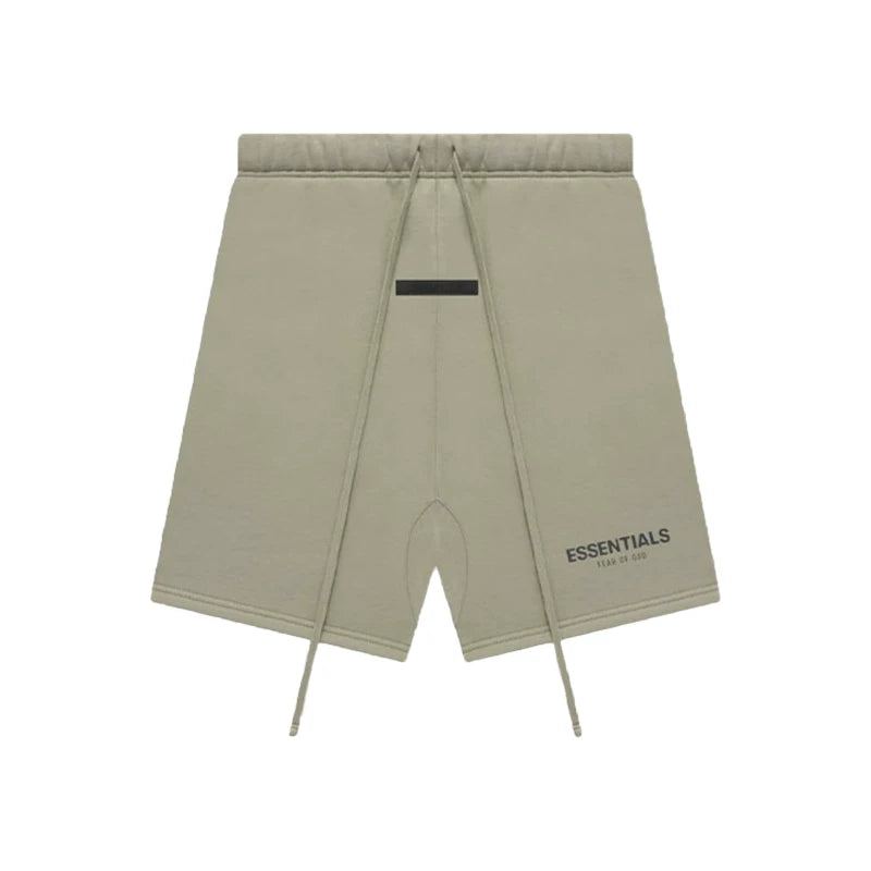 Fear of God Essentials Core Collection Sweatshorts Moss color thin velvet