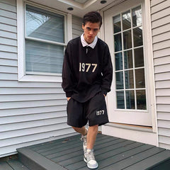 Fear of God Essentials 1977 Knit Polo Long Sleeve Fog Sweater for Men and Women