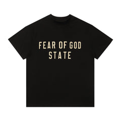 Fog Essentials T Shirts Spring/Summer FOG Double Line Letter Print Crew Neck Short Sleeves