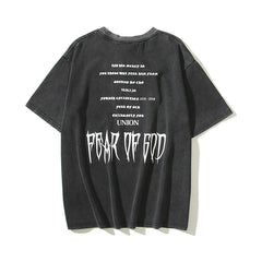 Fog Essentials T Shirts Spring and Summer FOG Washing Water Old Crew Neck Short Sleeves