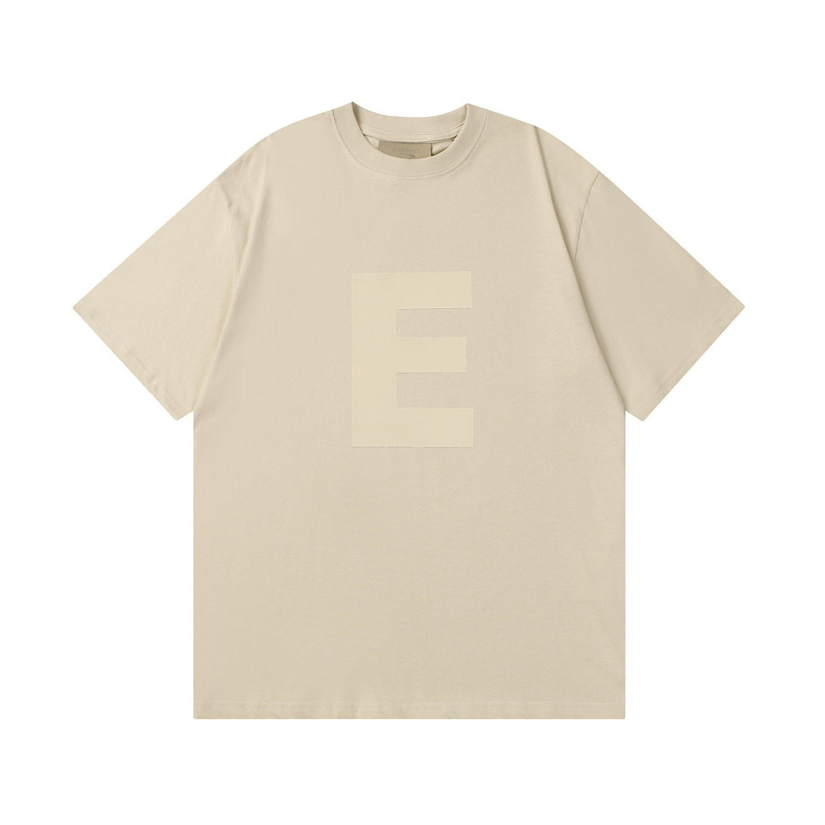 Fog Essentials T Shirts Spring Summer FOG Flocking E Letter Crew Neck Short Sleeves