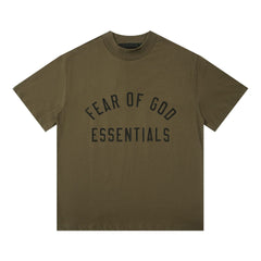 Fog Essentials T Shirts Spring/Summer FOG Double Line Letter Print Crew Neck Short Sleeves