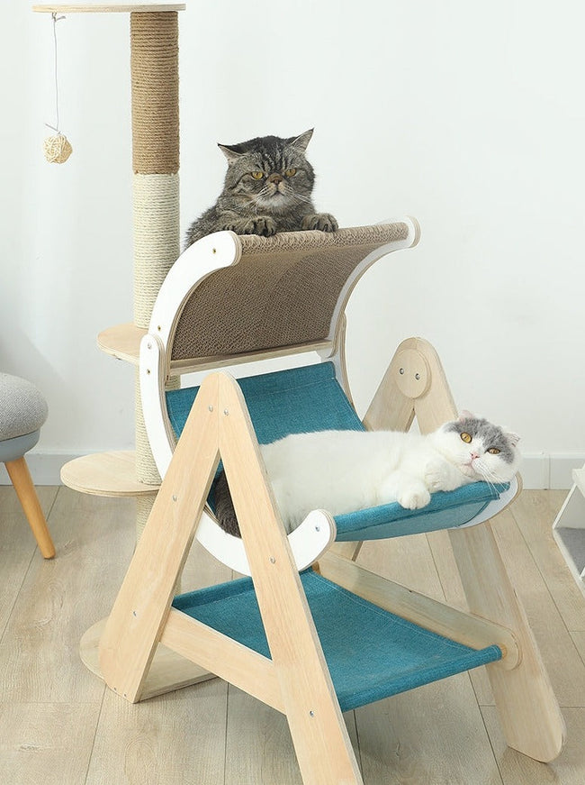 wood cat tower Hover Image