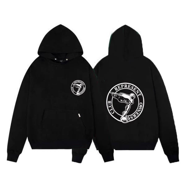 Represent Circle Diver Graphic Heavyweight Hoodie - Black