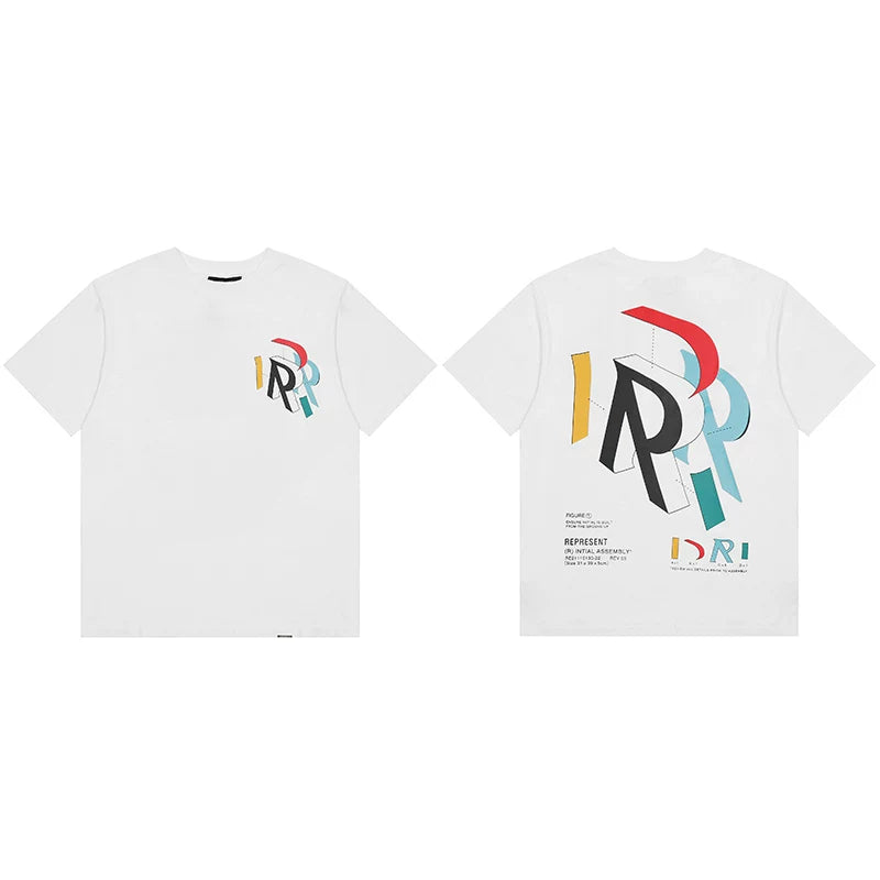 Represent Abstract Deconstructed "R" Graphic T-Shirt - White