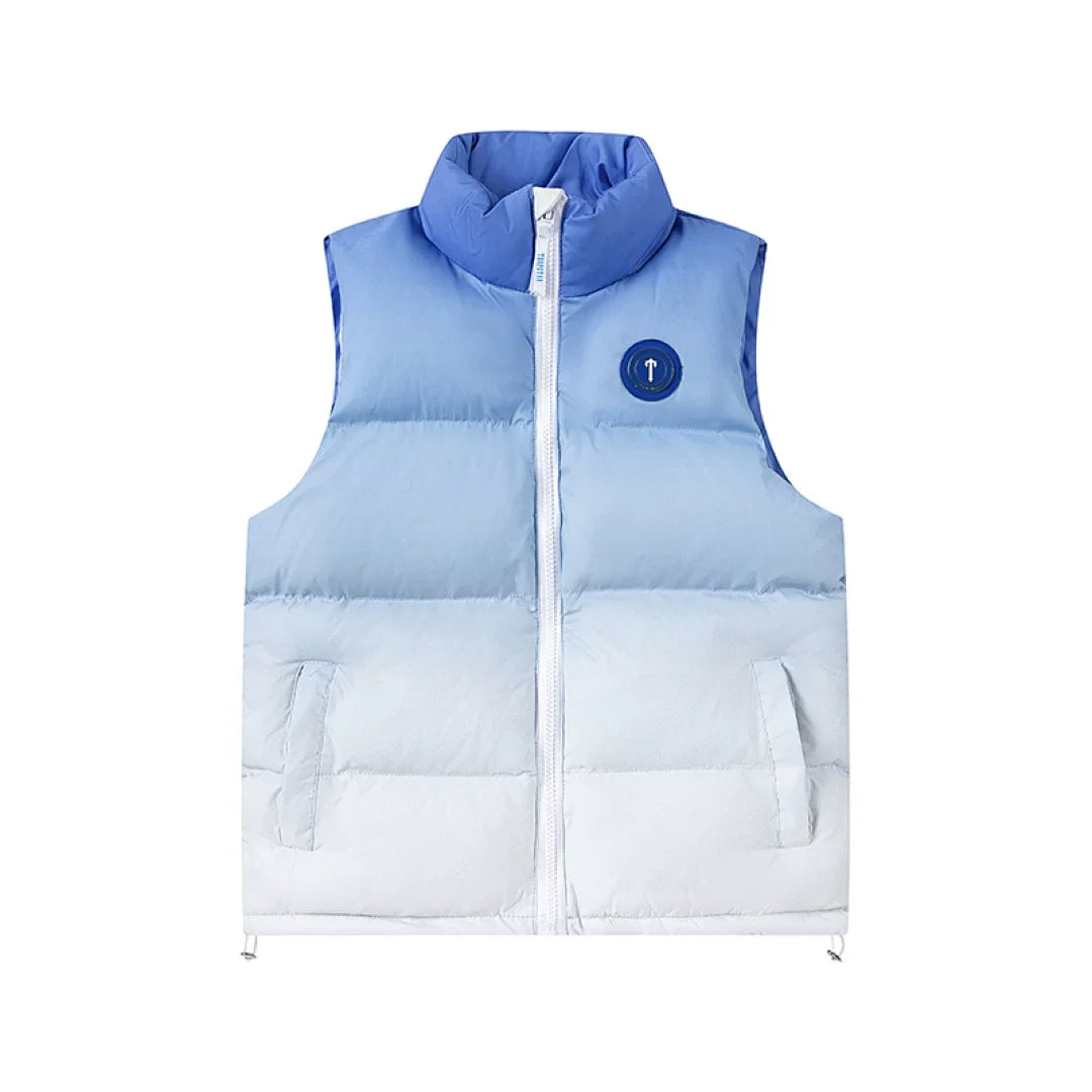 Trapstar Ombre Fade Puffer Vest - Blue/White